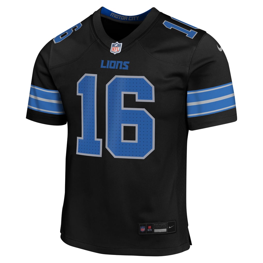 Youth Detroit Lions Jared Goff Nike Black Game Jersey - Image 3