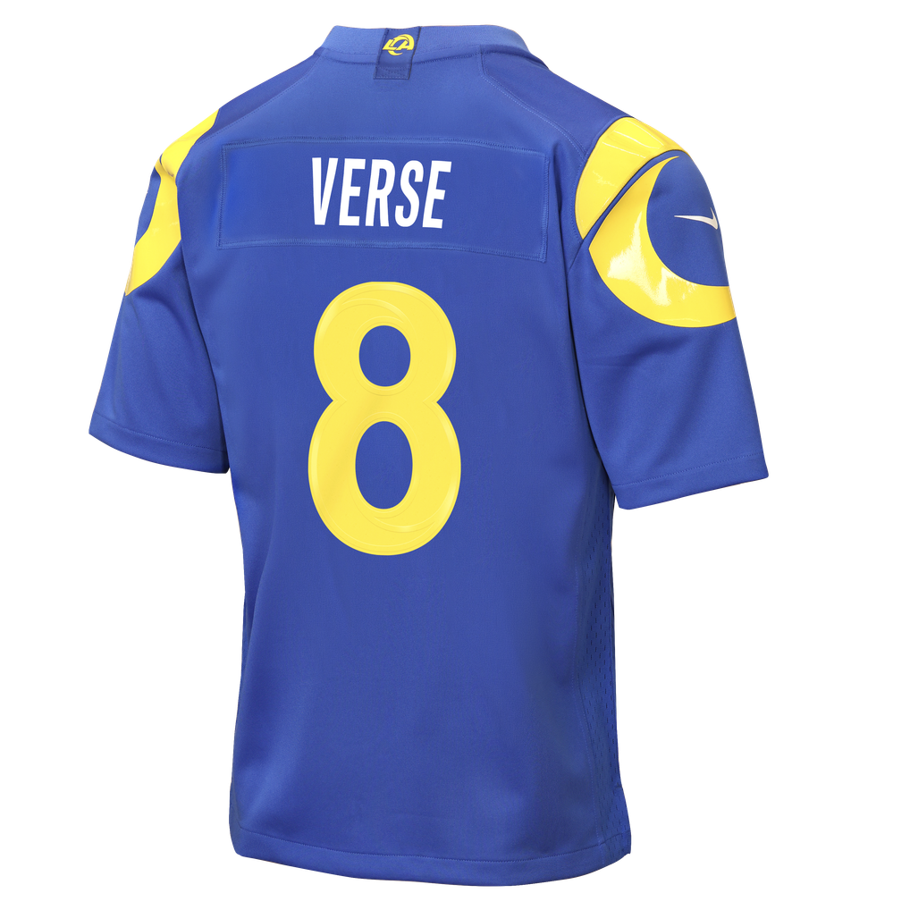 Youth Los Angeles Rams Jared Verse Nike Royal Game Jersey - Image 4