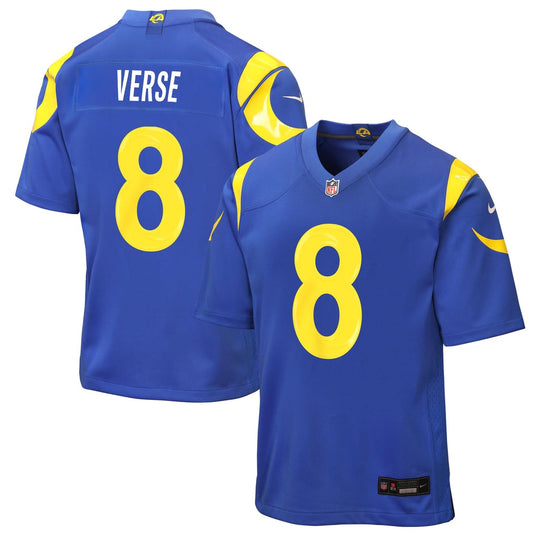 Youth Los Angeles Rams Jared Verse Nike Royal Game Jersey - Image 1