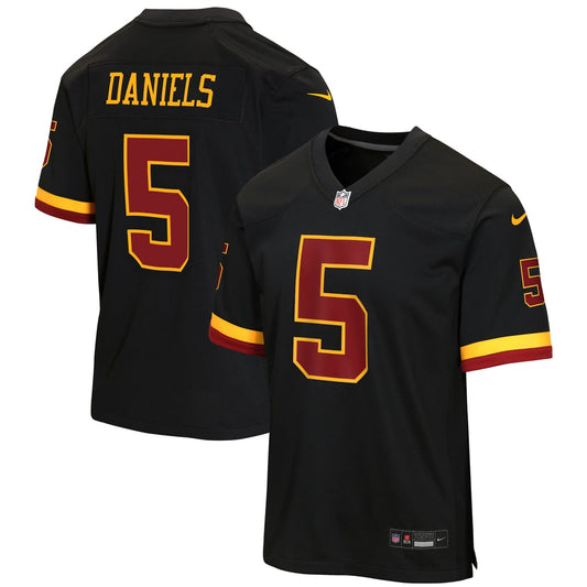 Youth Washington Commanders Jayden Daniels Nike Black Hail Raiser Alternate Game Jersey - Image 1