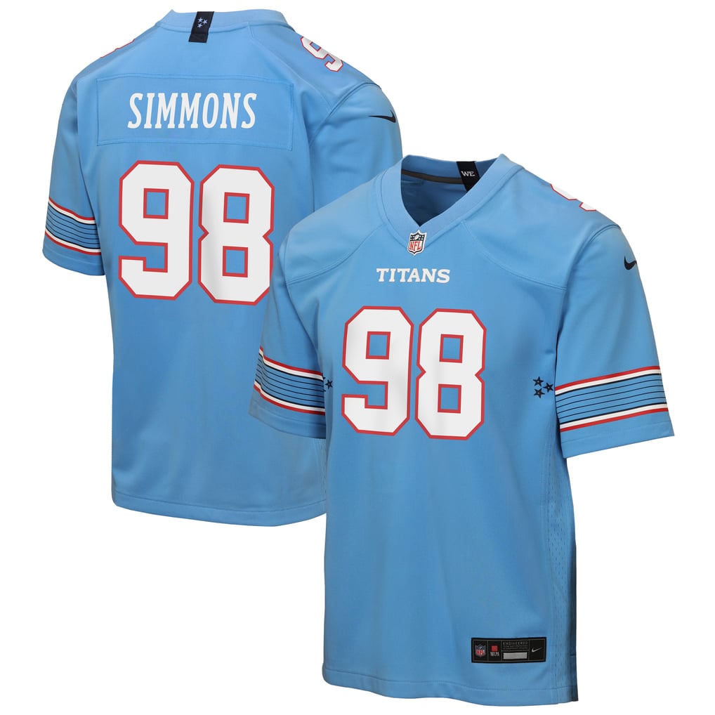 Youth Tennessee Titans Jeffery Simmons Nike Light Blue Game Jersey - Image 1