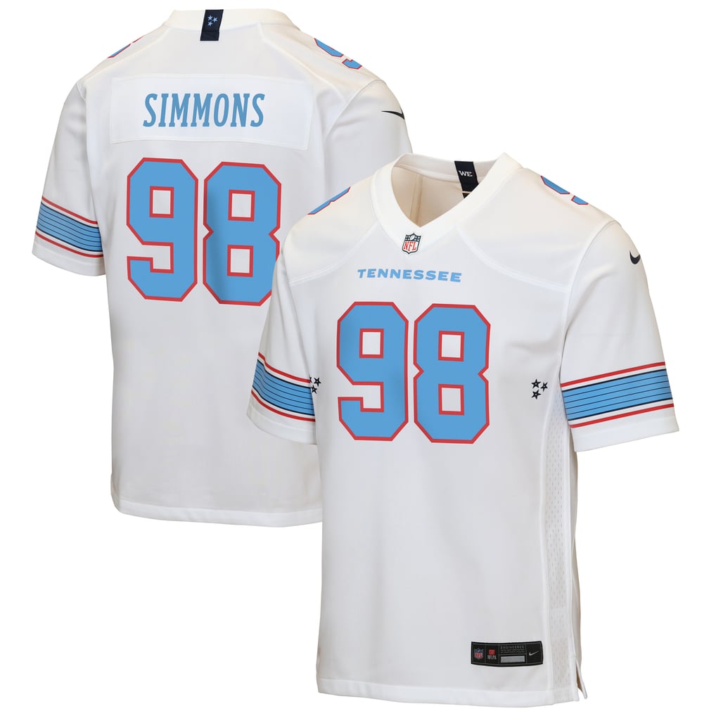 Youth Tennessee Titans Jeffery Simmons Nike White Game Jersey - Image 2