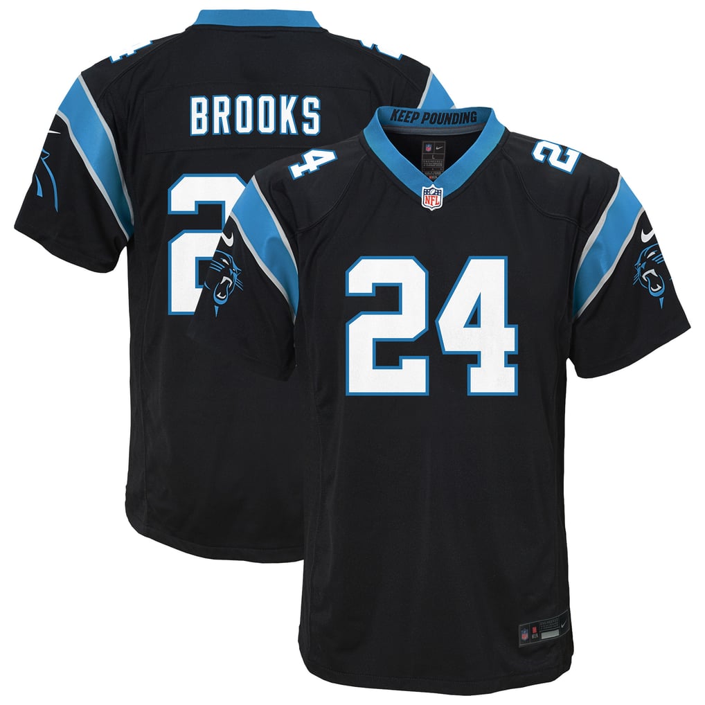 Youth Carolina Panthers Jonathon Brooks Nike Black Game Jersey - Image 2