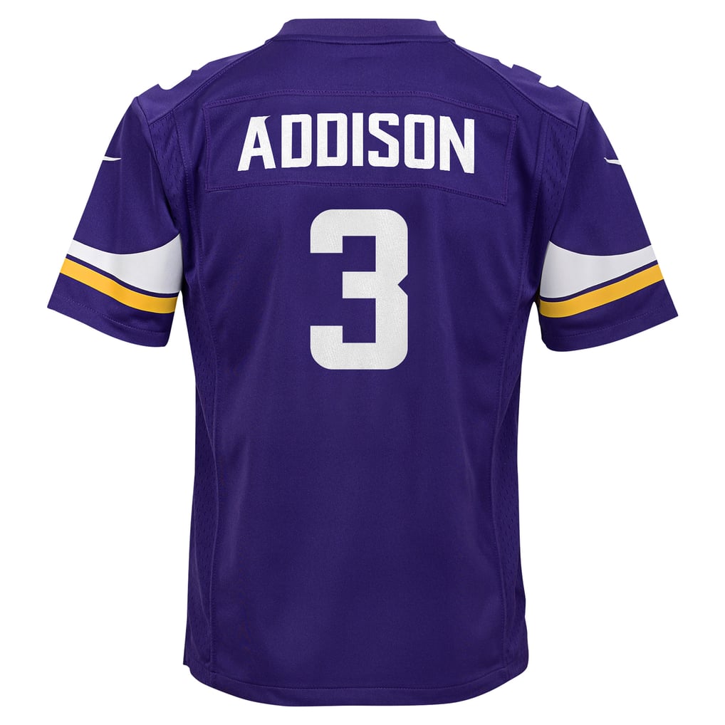 Youth Minnesota Vikings Jordan Addison Nike Purple Game Jersey - Image 4