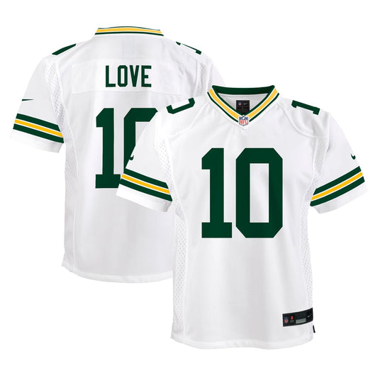 Youth Green Bay Packers Jordan Love Nike White Game Jersey - Image 1