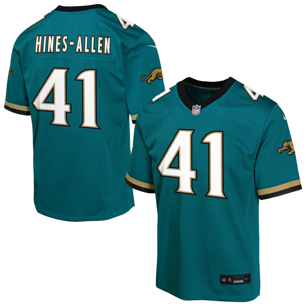 Youth Jacksonville Jaguars Josh Hines-Allen Nike Teal Alternate 2 Prowler Throwback Game Jersey - Image 2