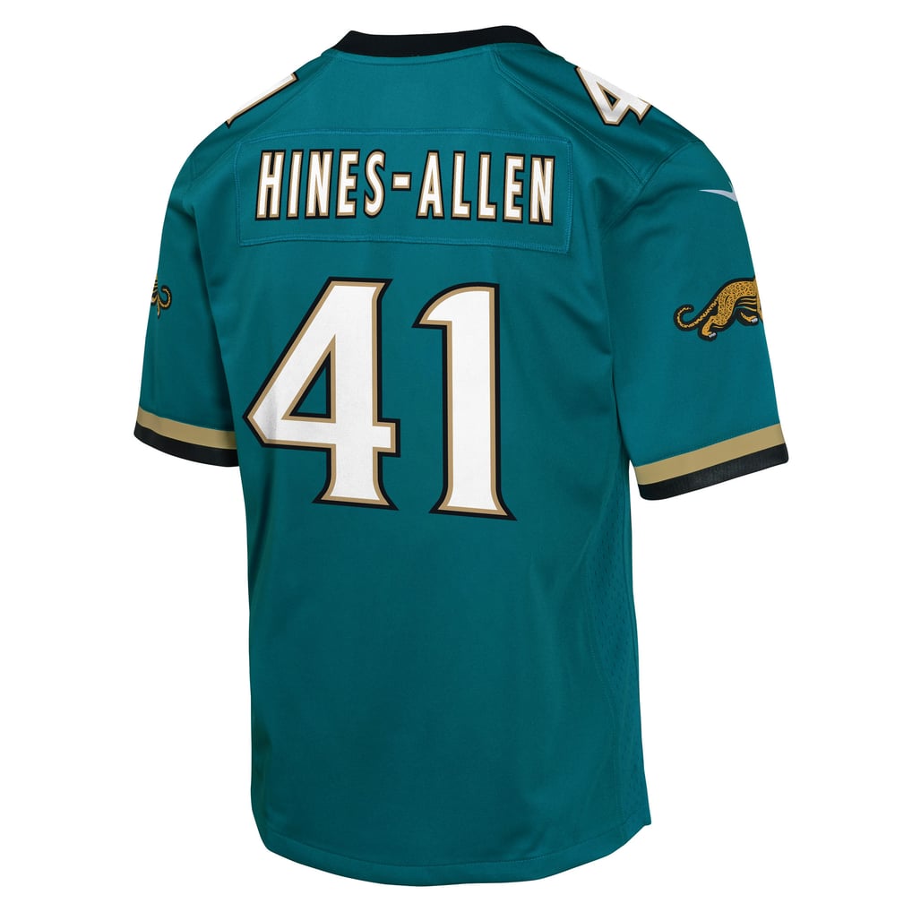 Youth Jacksonville Jaguars Josh Hines-Allen Nike Teal Alternate 2 Prowler Throwback Game Jersey - Image 4