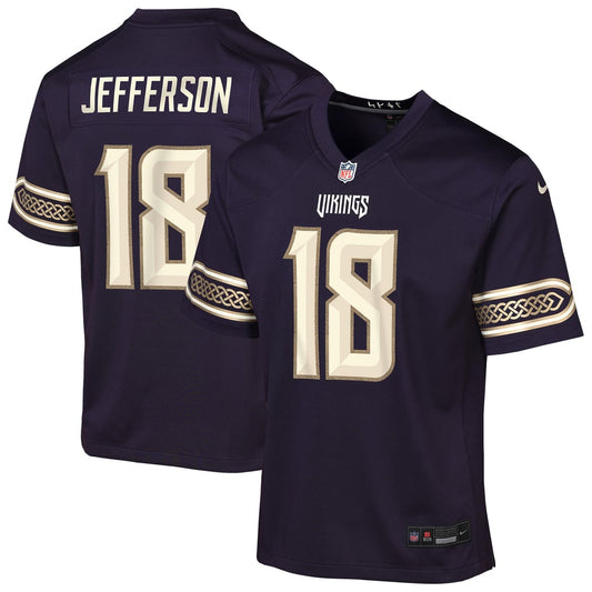 Youth Minnesota Vikings Justin Jefferson Nike Purple 2026 Rivalries Collection Game Jersey - Image 1