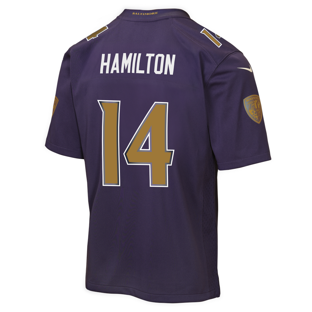 Youth Baltimore Ravens Kyle Hamilton Nike Purple Alternate 2 Game Jersey