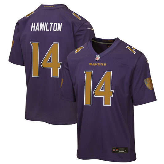 Youth Baltimore Ravens Kyle Hamilton Nike Purple Alternate 2 Game Jersey
