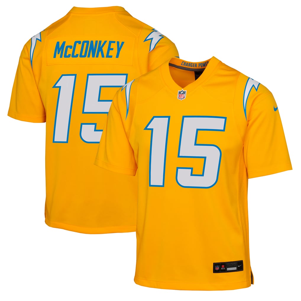 Youth Los Angeles Chargers Ladd McConkey Nike Gold Alternate Charger Power Game Player Jersey - Image 2