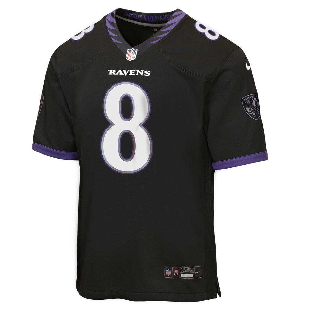 Youth Baltimore Ravens Lamar Jackson Nike Black Alternate Game Jersey