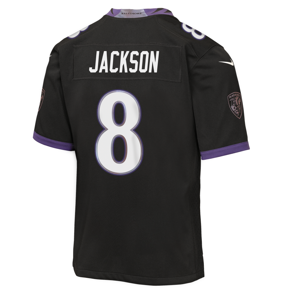 Youth Baltimore Ravens Lamar Jackson Nike Black Alternate Game Jersey