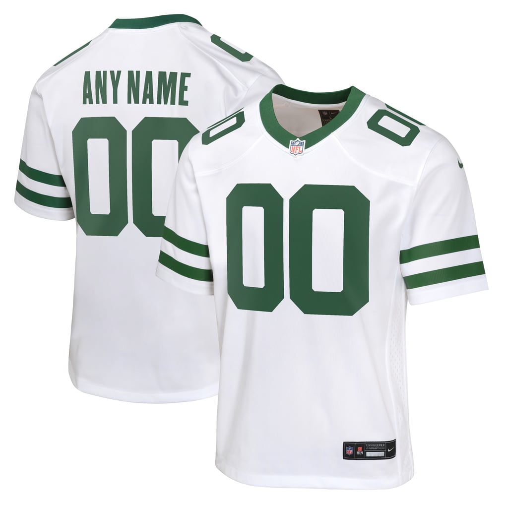 Youth New York Jets  Nike Legacy White Custom Game Jersey - Image 2