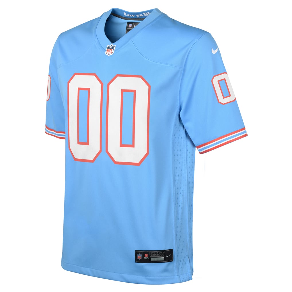 Youth Tennessee Titans Nike Light Blue Oilers Throwback Custom Game Jersey - Image 3