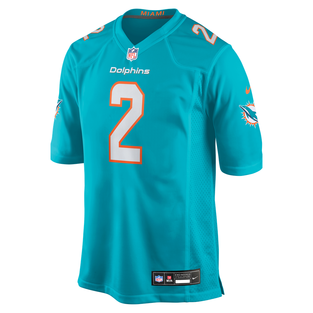 Youth Miami Dolphins Malik Willis Nike Teal Game Jersey - Image 3