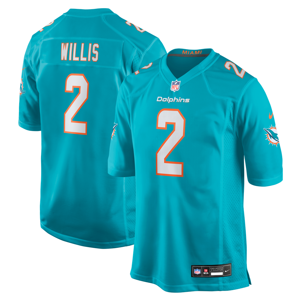 Youth Miami Dolphins Malik Willis Nike Teal Game Jersey - Image 1