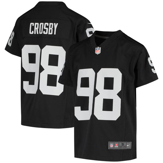 Youth Las Vegas Raiders Maxx Crosby Nike Black Game Jersey - Image 1