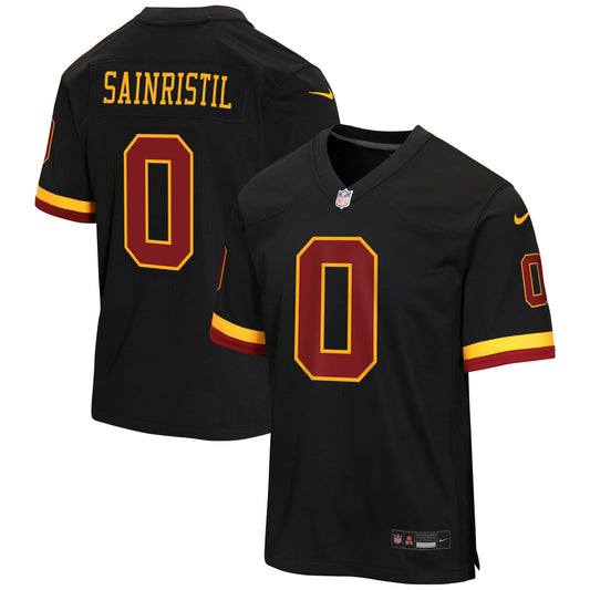 Youth Washington Commanders Mike Sainristil Nike Black Hail Raiser Alternate Game Jersey - Image 1