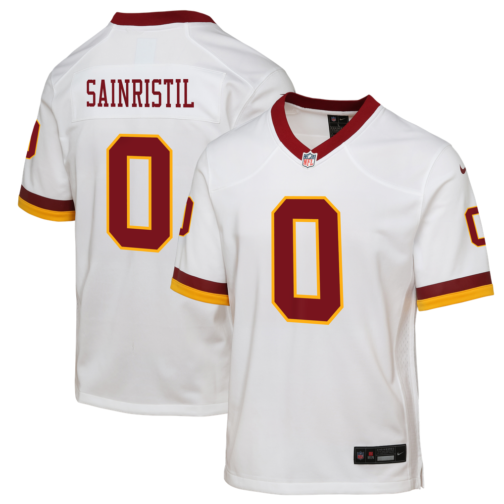 Youth Washington Commanders Mike Sainristil Nike White Alternate 2 Game Jersey - Image 1