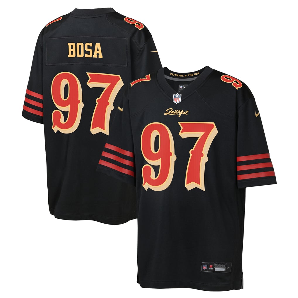 Youth San Francisco 49ers Nick Bosa Nike Black Rivalries Collection Game Jersey - Image 1