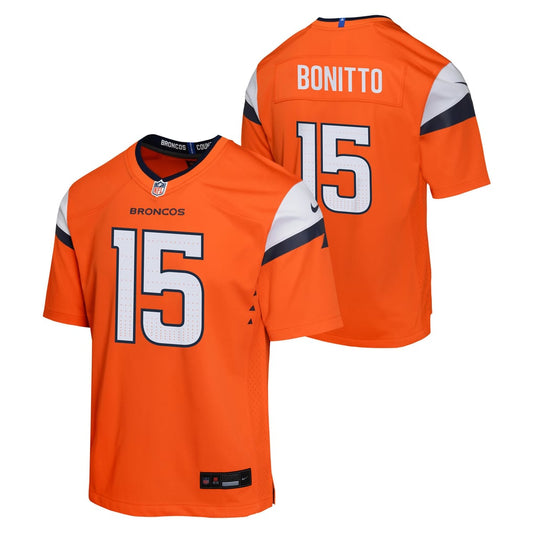 Youth Denver Broncos Nik Bonitto Nike Orange Alternate Game Jersey - Image 1