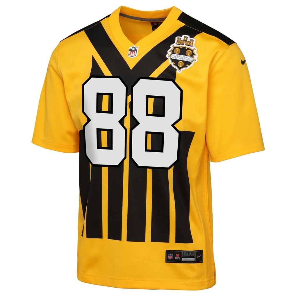 Youth Pittsburgh Steelers Pat Freiermuth Nike Gold Alternate 1933 Throwback Game Jersey - Image 3