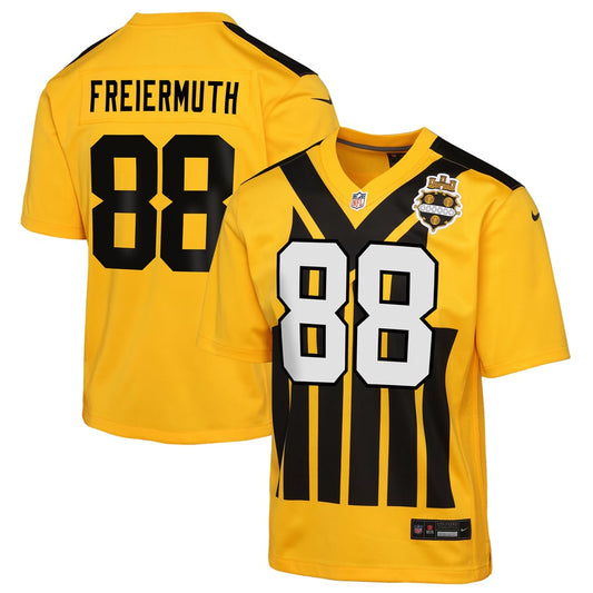 Youth Pittsburgh Steelers Pat Freiermuth Nike Gold Alternate 1933 Throwback Game Jersey - Image 1