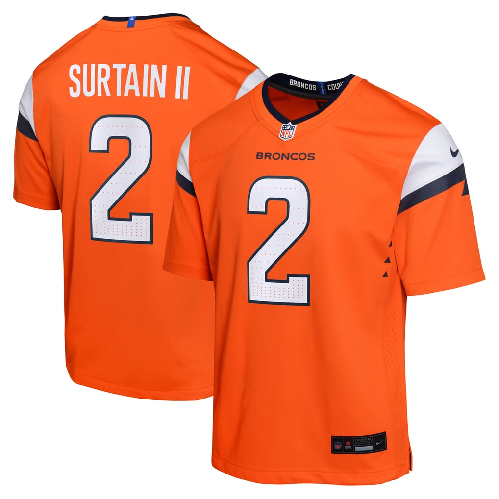 Youth Denver Broncos Patrick Surtain II Nike Orange Game Jersey - Image 1