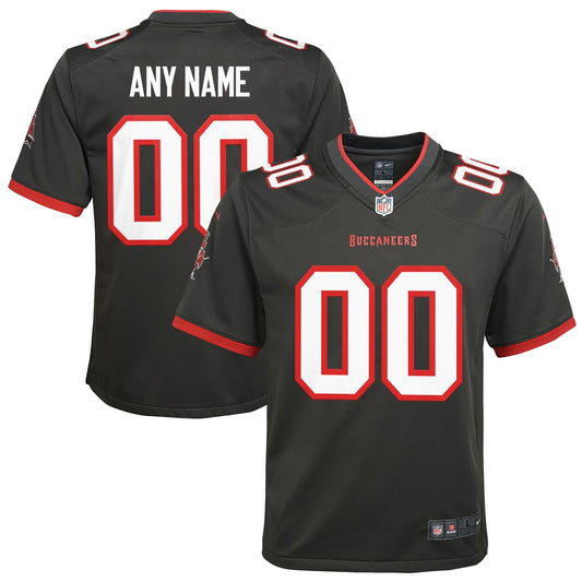 Youth Tampa Bay Buccaneers Nike Pewter Alternate Custom Game Jersey - Image 1