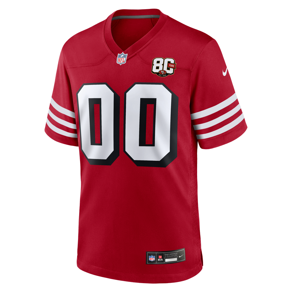 Youth San Francisco 49ers Nike Red 80th Anniversary Alternate Custom Game Jersey - Image 3