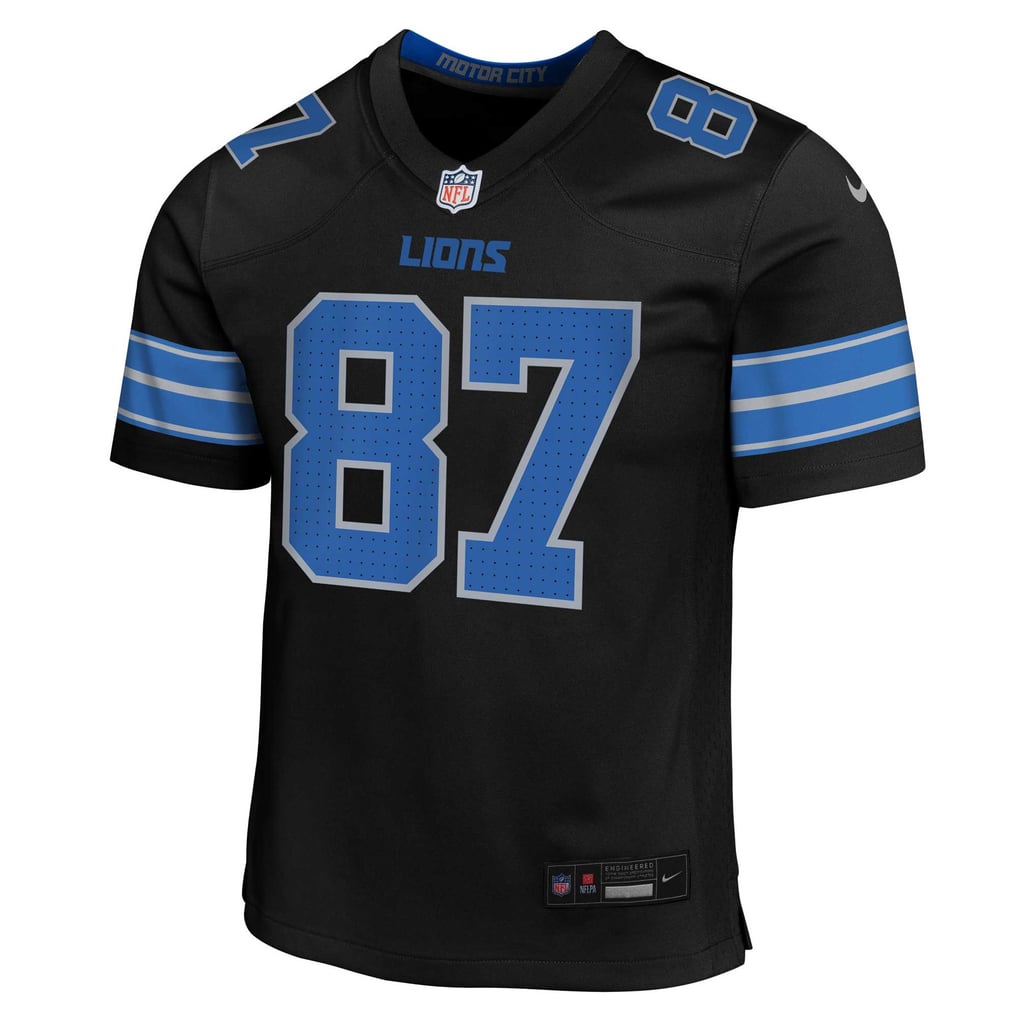 Youth Detroit Lions Sam LaPorta Nike Black Game Jersey - Image 3