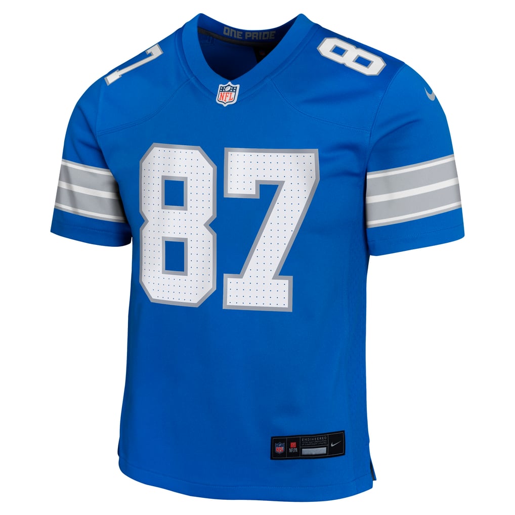 Youth Detroit Lions Sam LaPorta Nike Blue Game Jersey - Image 3
