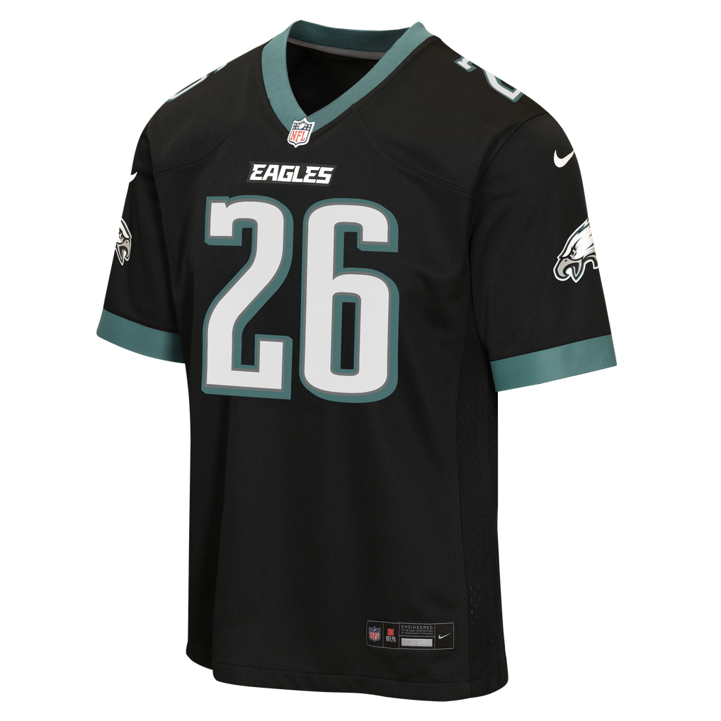 Youth Philadelphia Eagles Saquon Barkley Nike Black Alternate Game Jersey - Image 3