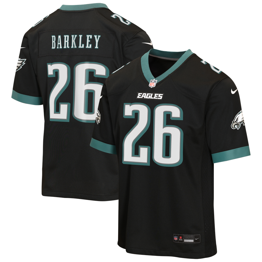Youth Philadelphia Eagles Saquon Barkley Nike Black Alternate Game Jersey - Image 1
