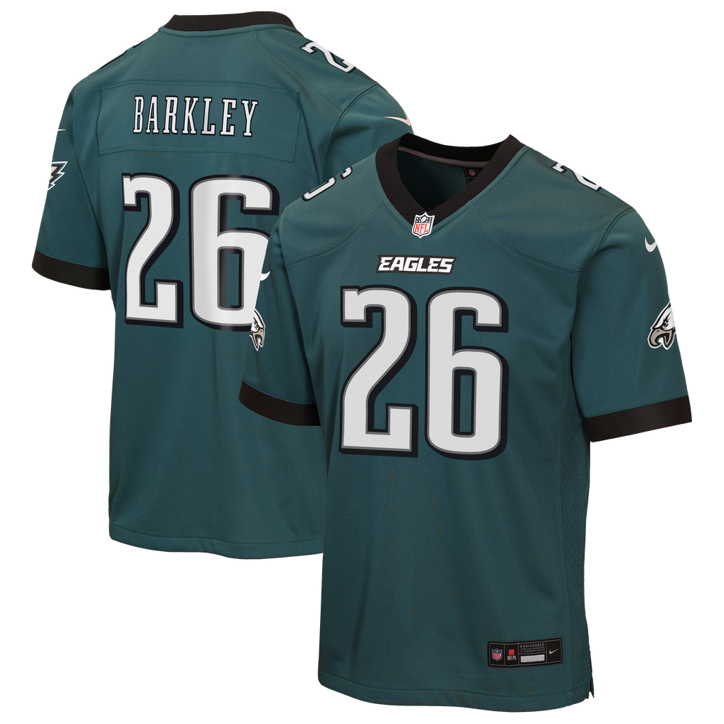 Youth Philadelphia Eagles Saquon Barkley Nike Midnight Green Team Game Jersey - Image 1