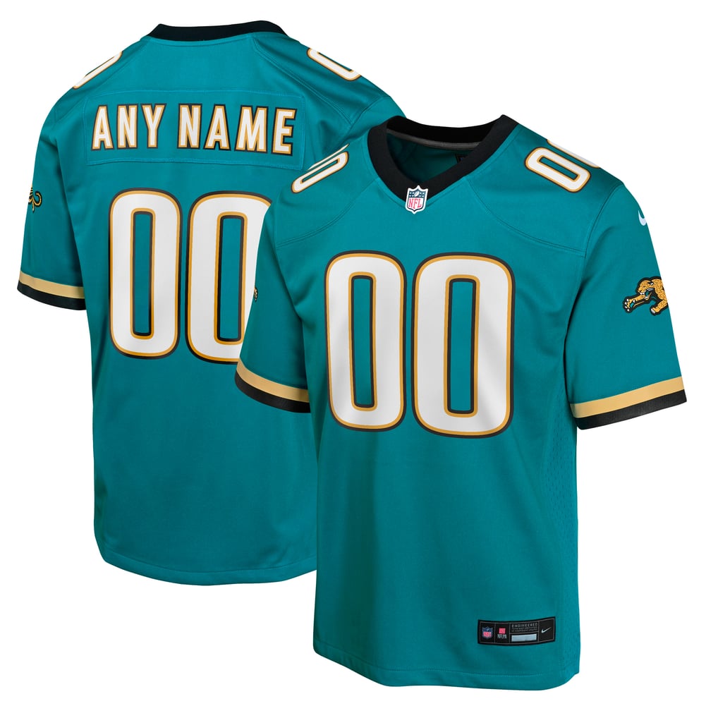 Youth Jacksonville Jaguars Nike Teal Prowler Throwback Custom Game Jersey - Image 1