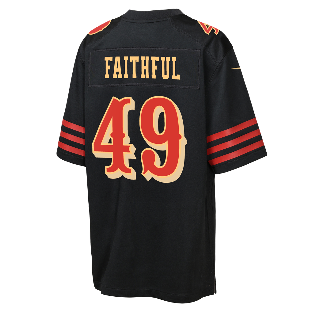 Youth San Francisco 49ers The Faithful Nike Black Rivalries Collection Game Jersey - Image 4