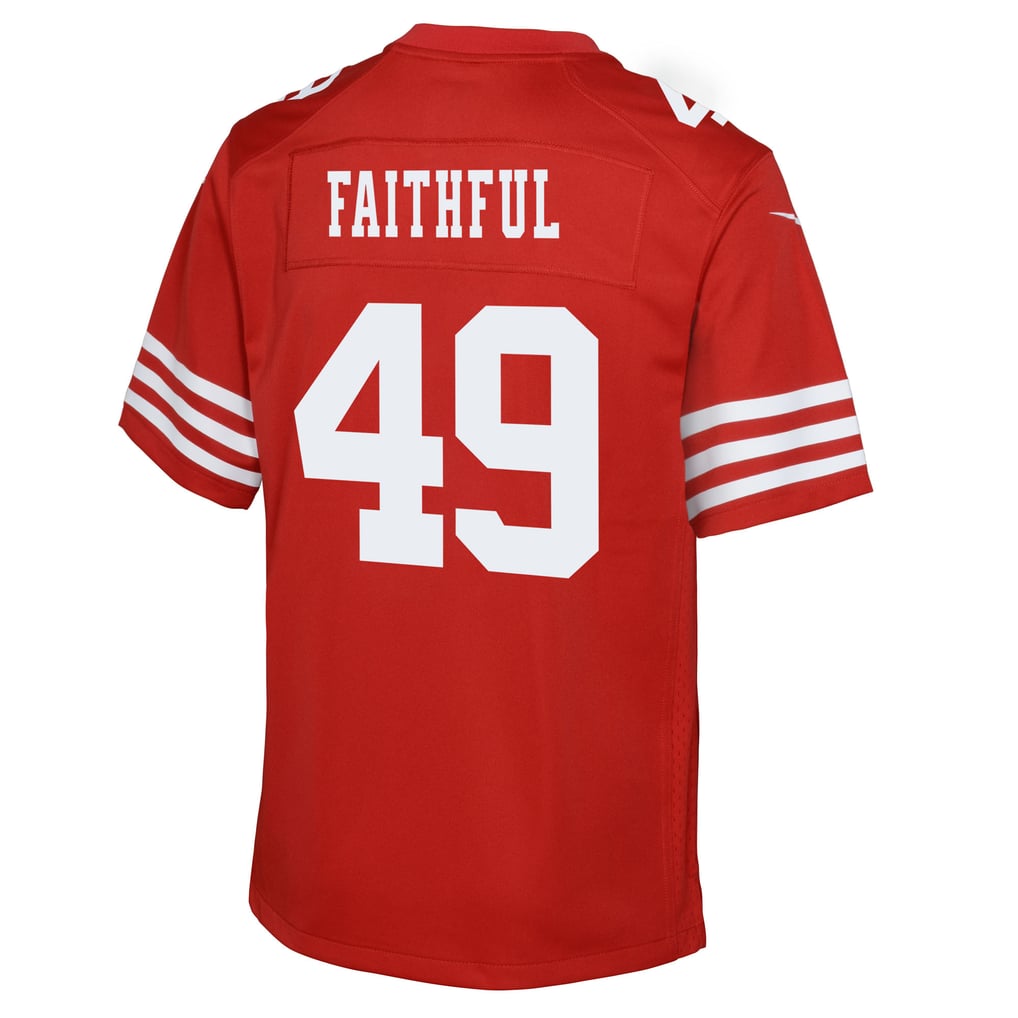 Youth San Francisco 49ers The Faithful Nike Scarlet Team Game Jersey - Image 4