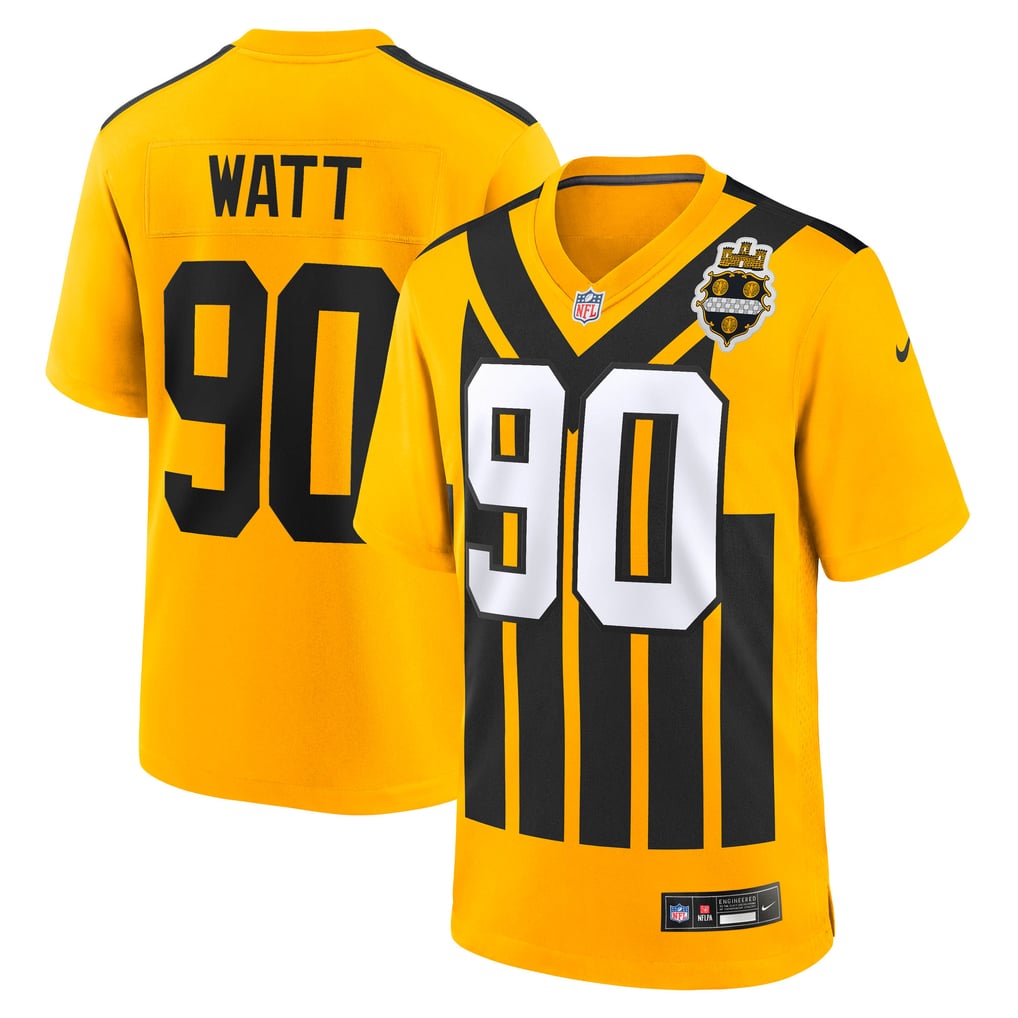 Youth Pittsburgh Steelers T.J. Watt Nike Gold Alternate 1933 Throwback Game Jersey - Image 2
