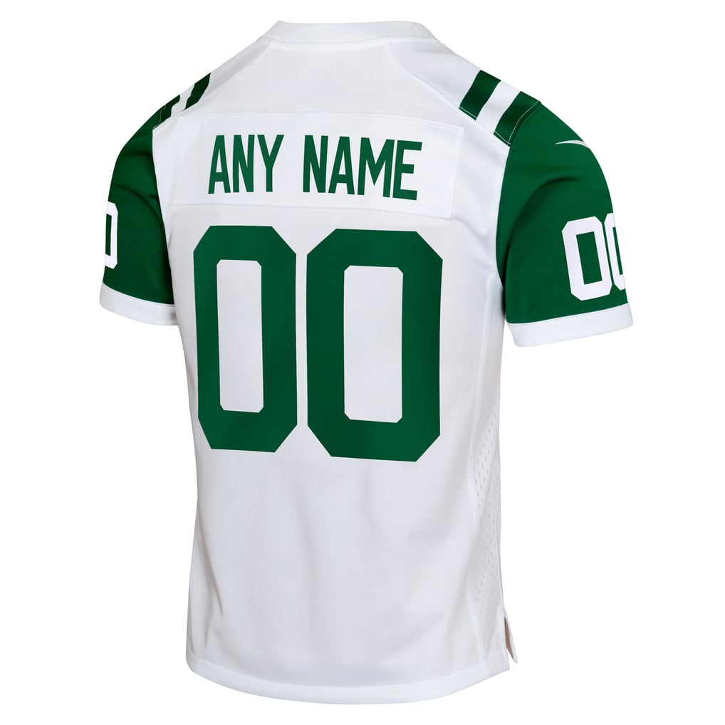 Youth New York Jets  Nike White Classic Alternate Custom Replica Jersey - Image 4