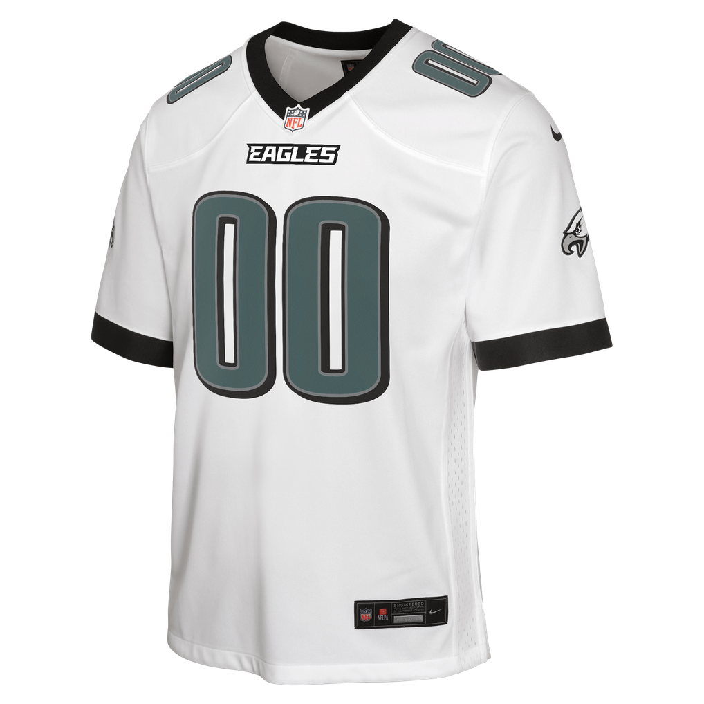 Youth Philadelphia Eagles  Nike White Away Custom Game Jersey - Image 3