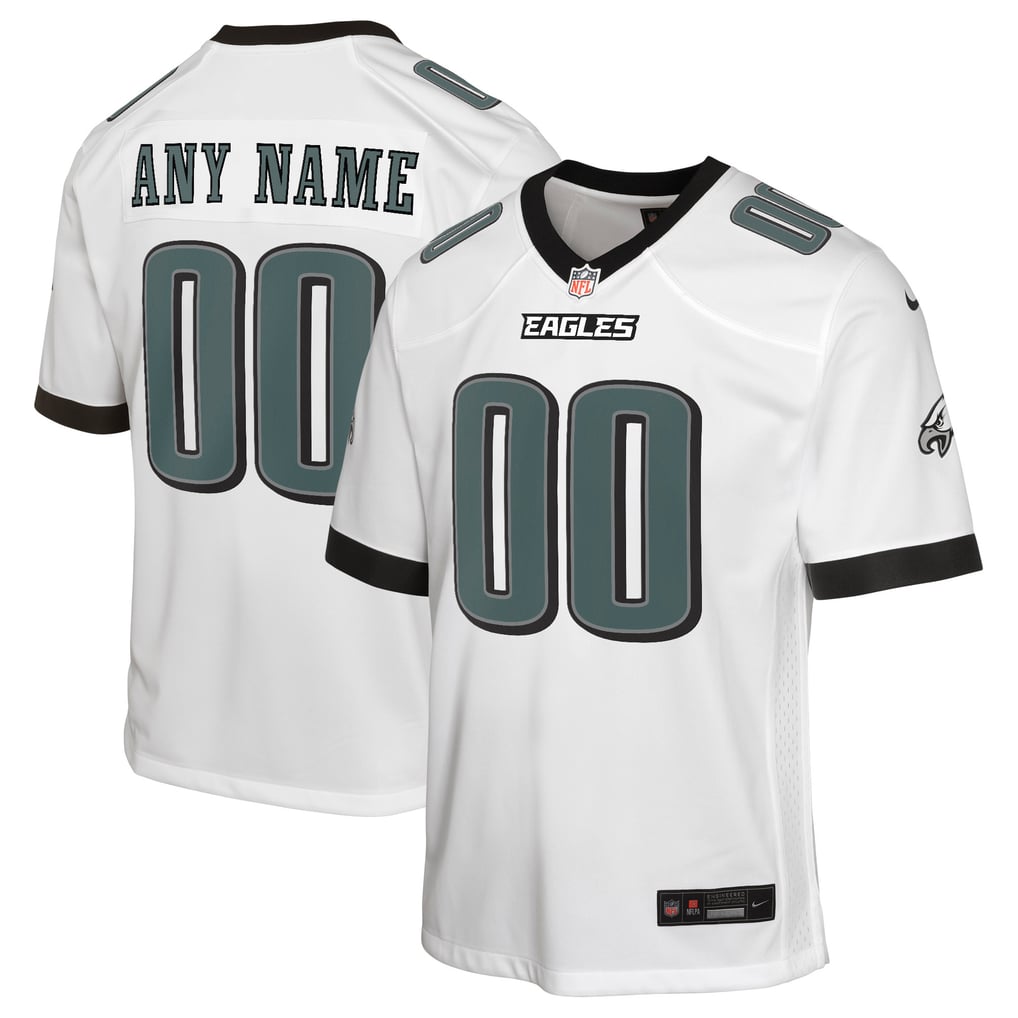 Youth Philadelphia Eagles  Nike White Away Custom Game Jersey - Image 1