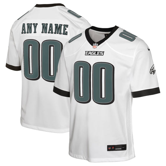 Youth Philadelphia Eagles  Nike White Away Custom Game Jersey - Image 1