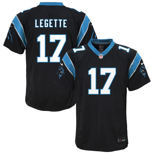 Youth Carolina Panthers Xavier Legette Nike Black Team Game Jersey - Image 1