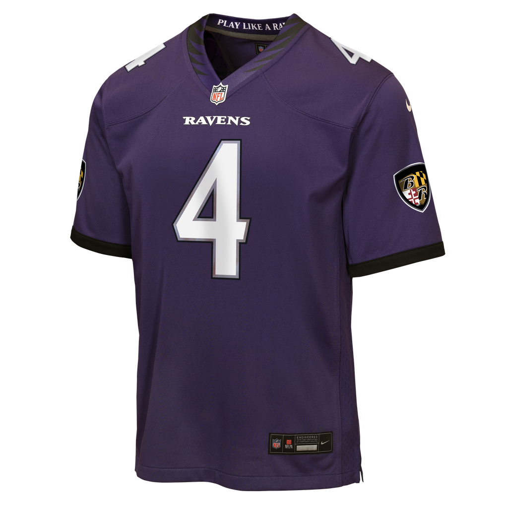 Youth Baltimore Ravens Zay Flowers Nike Purple Game Jersey