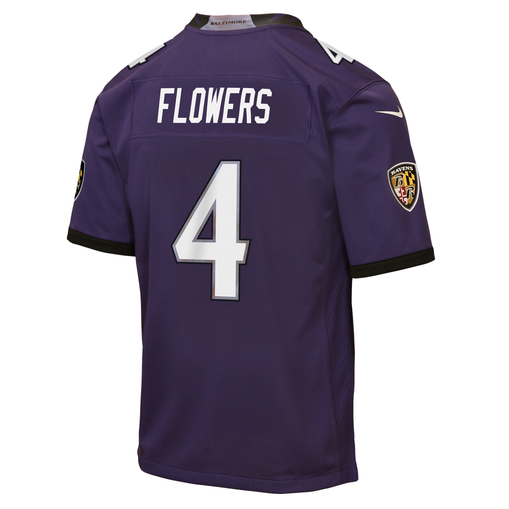Youth Baltimore Ravens Zay Flowers Nike Purple Game Jersey