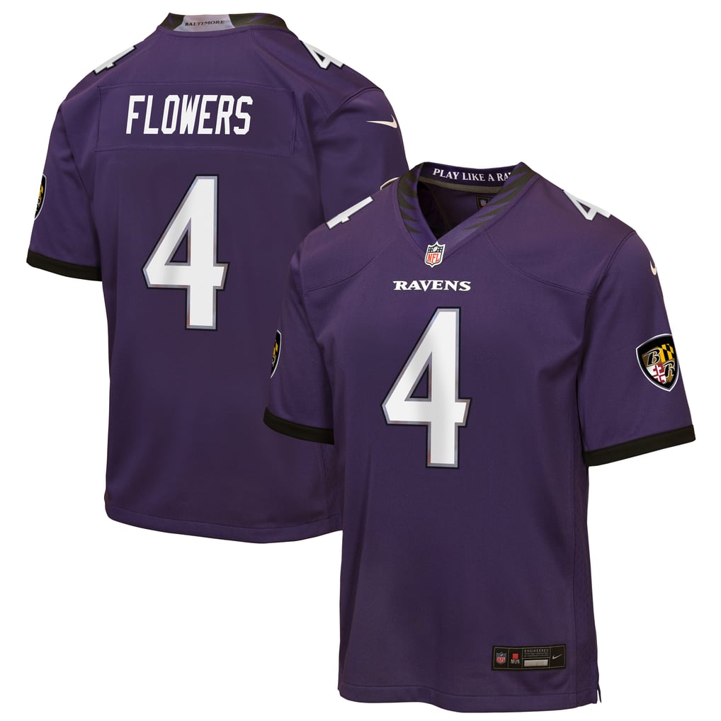 Youth Baltimore Ravens Zay Flowers Nike Purple Game Jersey